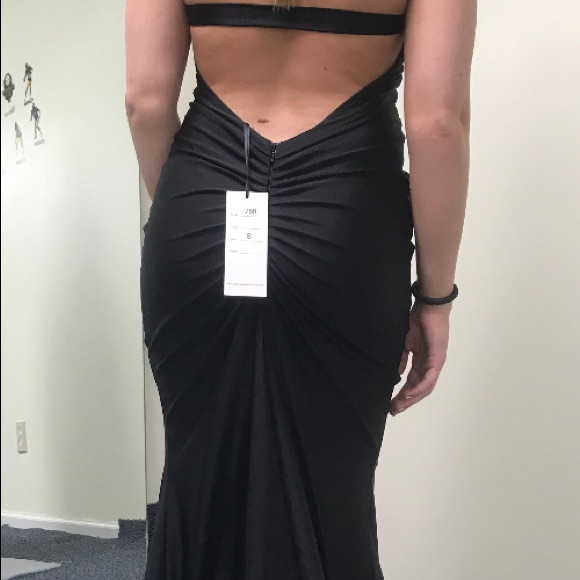 Jessica Angel Black Halter Gown Style 758